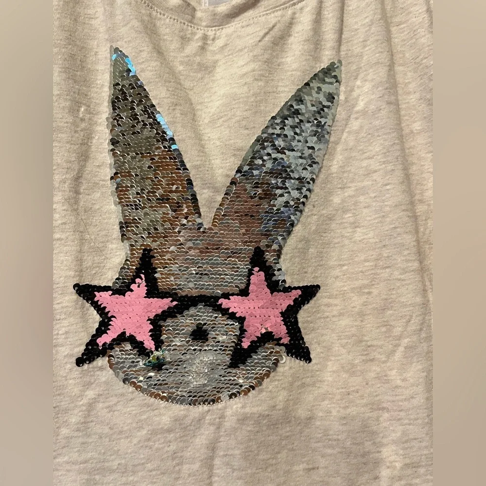 Gap girls size L bunny sequin flip t-shirt